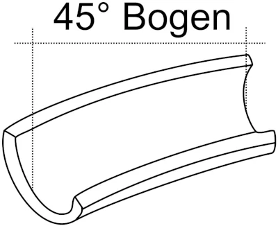 Zeichnung halbierter Bogen 45