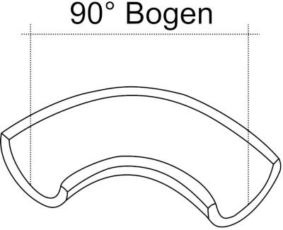 Zeichnung halbierter Bogen 90